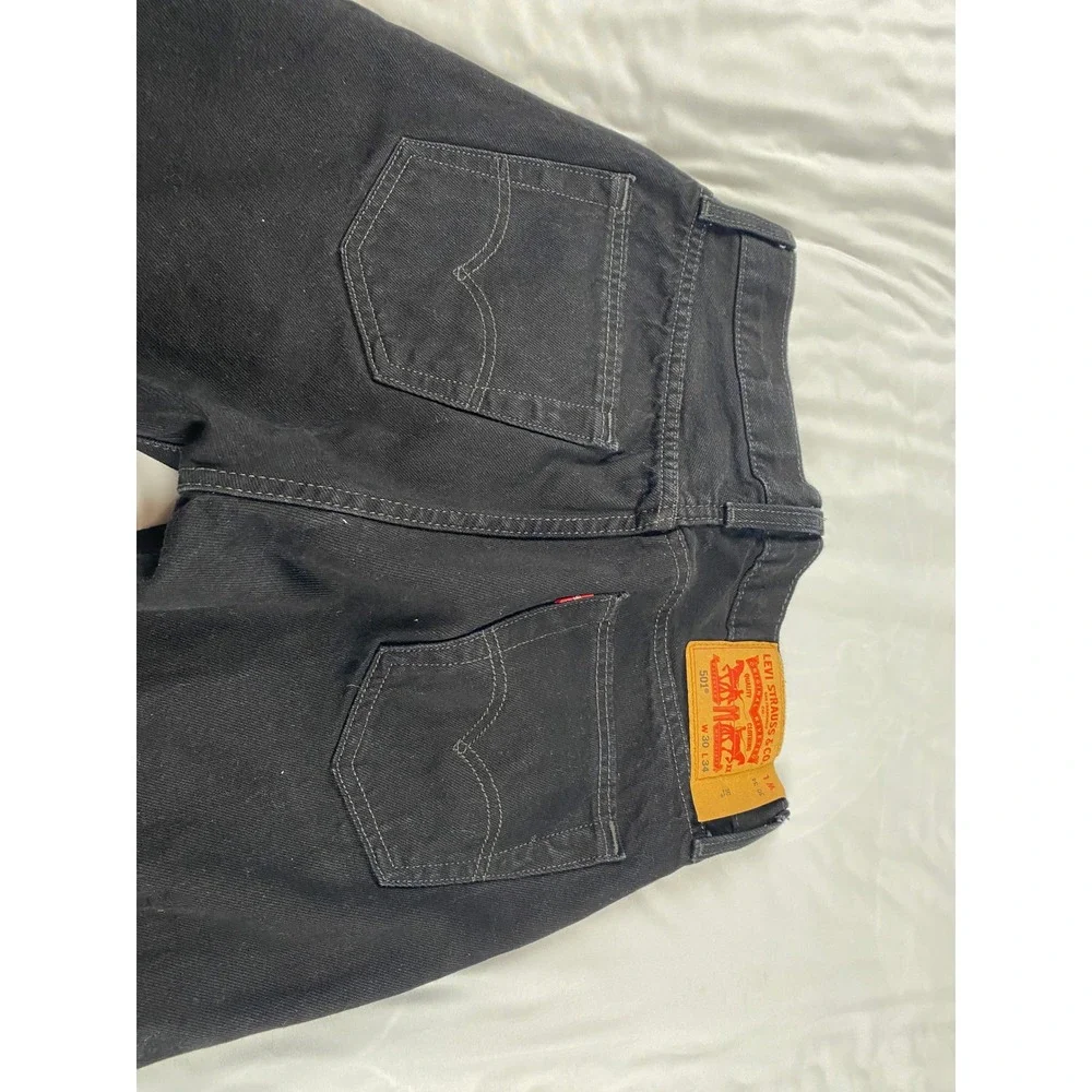 Levi's 501 Original Fit Jeans Mens 30x34 Black Excellent Straight Leg Button Fly